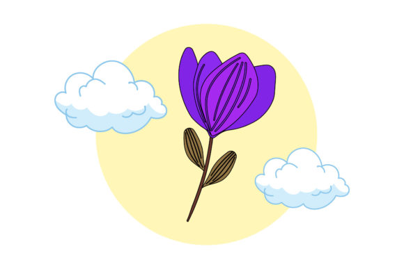Floral Beautiful Purple Circle Cloud