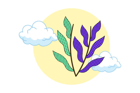 Floral Botanical Colorful Circle Cloud
