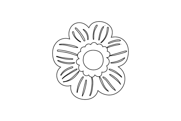 Floral Cute Design Outline