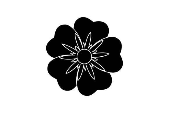 Floral Design Textile Silhouette
