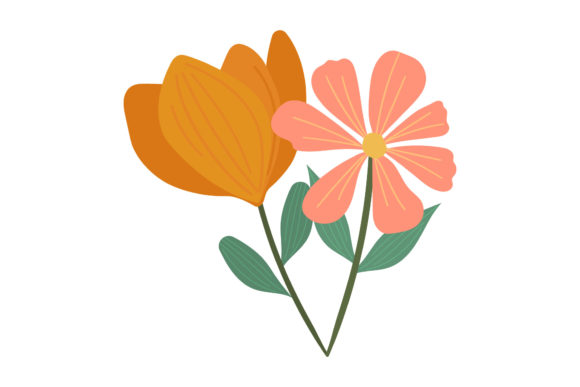Floral Drawing Yellow Color