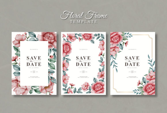 Floral Frame Watercolor Template