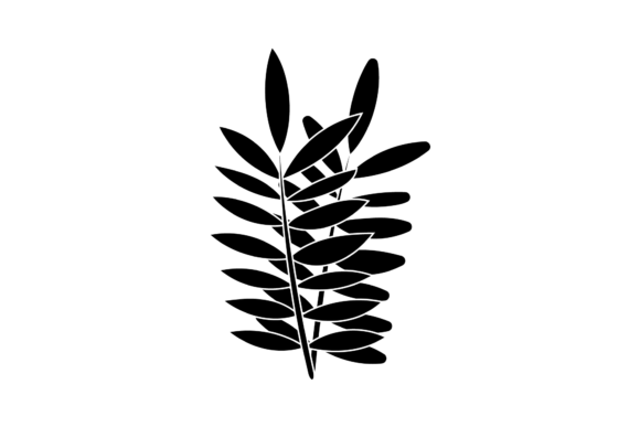 Floral Leaf Flat Design Silhouette