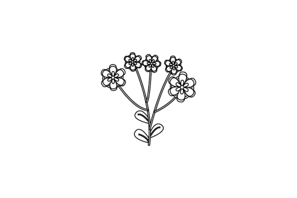 Floral Modern Design Botany Outline