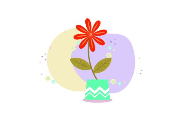 Floral Pot Simple Ornament Abstract