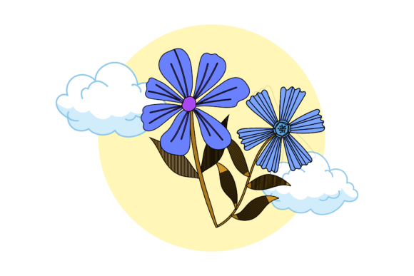 Floral Repeat Flowers Circle Cloud