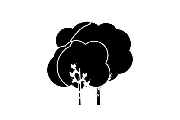 Tree Floral Collection Black Icon