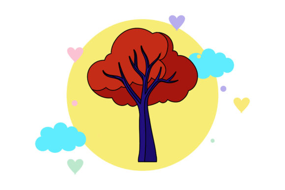 Tree Floral Garden Circle Cloud