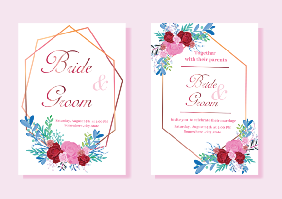 Wedding Invitation Card Rose Floral
